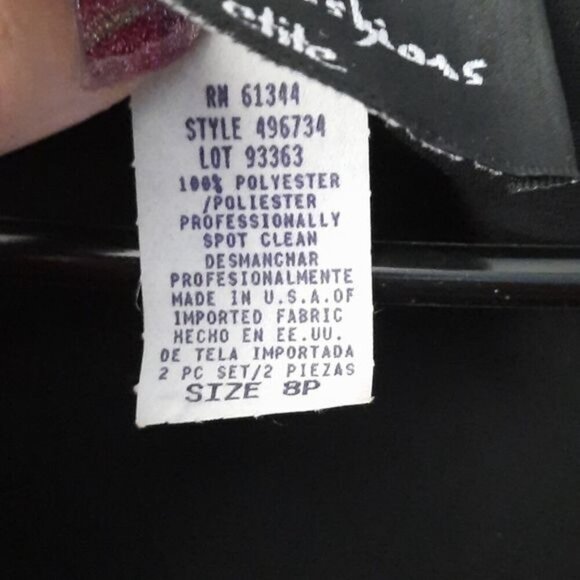 S. L. Fashions Petite Jeweled Black Cap Sleeve Top Size 8P - Picture 4 of 7